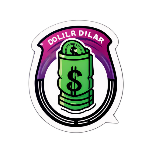 달러 환율의 급등을 유머러스하게 묘사한 스티커
