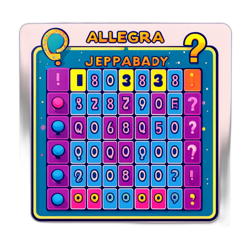 Whimsical Allegra Jeopardy Game Board Sticker