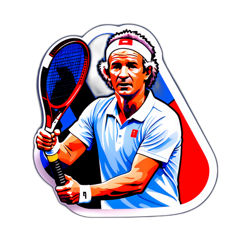 Autocollant de John McEnroe avec sa raquette