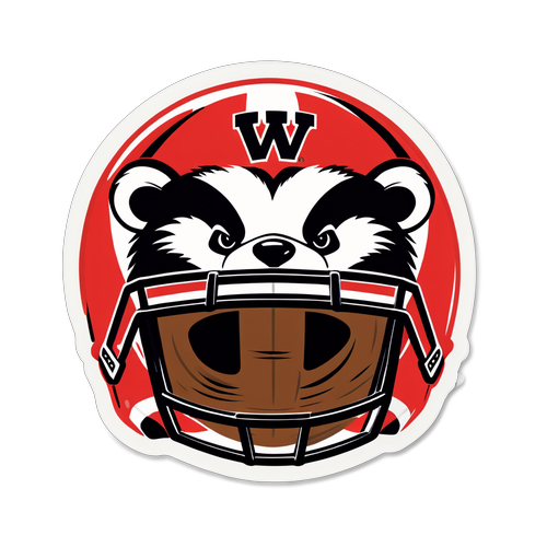 Unleash the Spirit: The Adorable Cartoon Badger That Will Make You Fear Wisconsin Football!