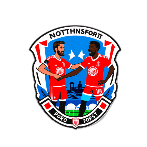 A Nottingham Forest és Porto szurkolók barátságát bemutató matricakép