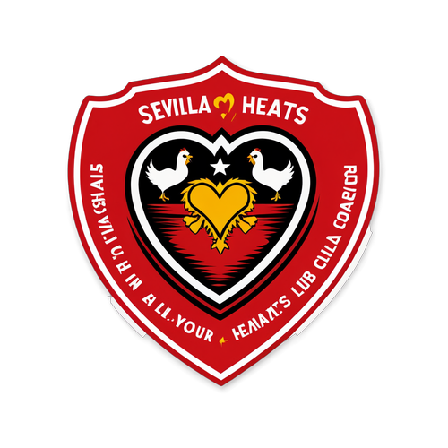 Sticker de Sevilla FC con el lema 'Siempre en Nuestros Corazones'