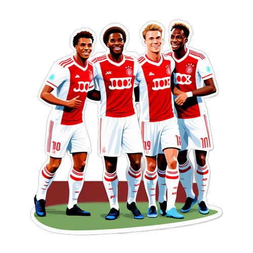 Ajax Spelers in Feestelijke Pose