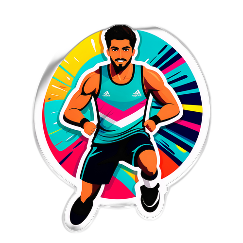 Sticker med energisk sportsmand