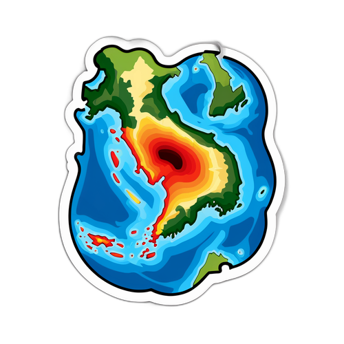 Desain Stiker Peta Indonesia dengan Efek Getaran Gempa