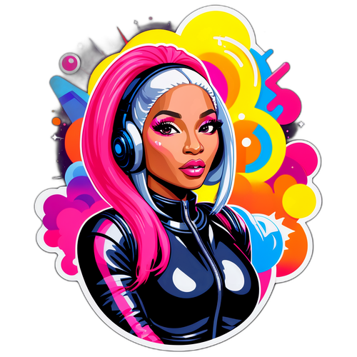 Nicki Minaj im futuristischen Farbrausch