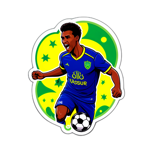 Fotbalová nálepka oslavující zápas Al Nassr vs. Rio Ave