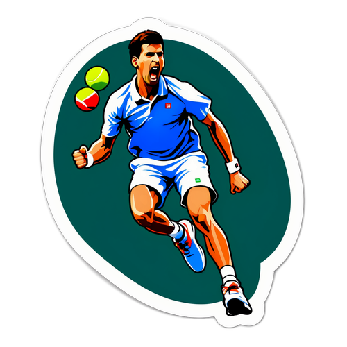 Højenergi Tennis Sticker af Djokovic
