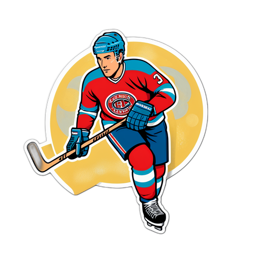 Retro Hockey Sticker