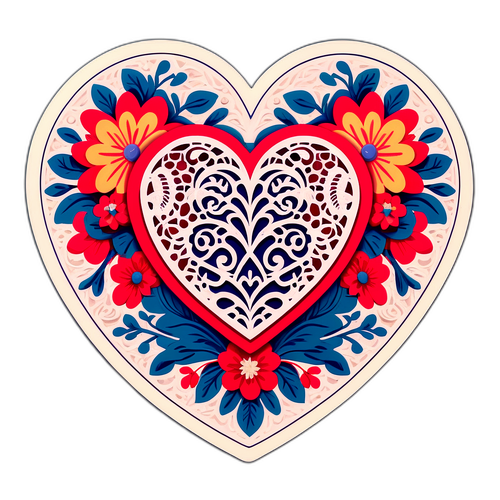 Vintage-tyylinen sydänmuotoinen Valentain-kortti