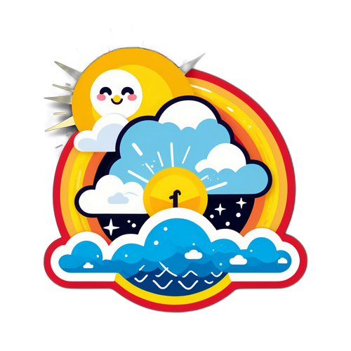 Stiker Cuaca Cerah ke Hujan