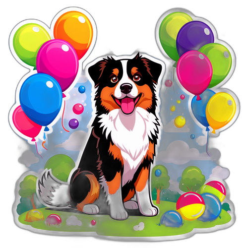 Un chien de berger australien heureux dans un parc