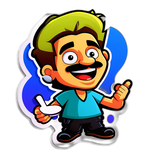 Cartoon Sticker van Gian van Veen