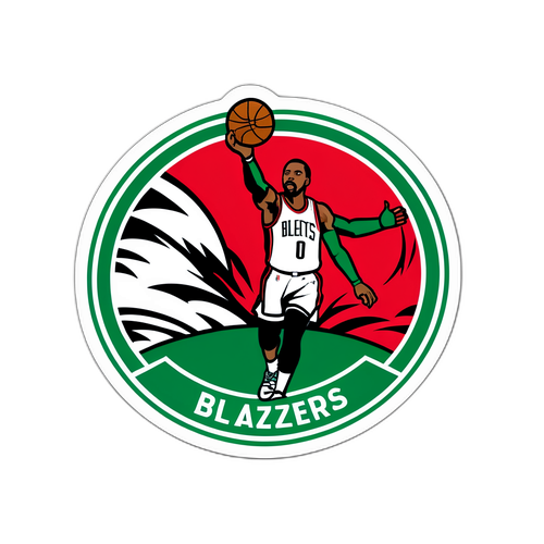 Autocollant dynamique illustrant le match Trail Blazers-Celtics
