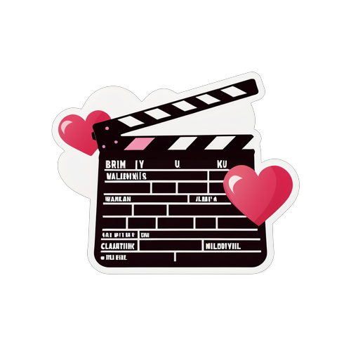 Romantyczny sticker z motywem filmowym na Walentynki