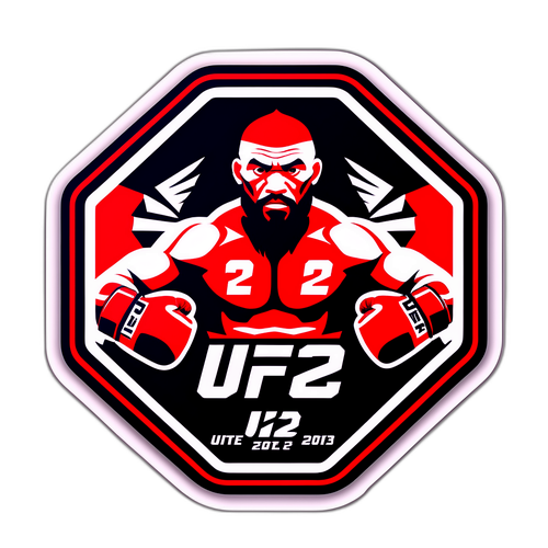 מדבקת אוקטגון מינימליסטית של UFC 322 עם כפפות אגרוף