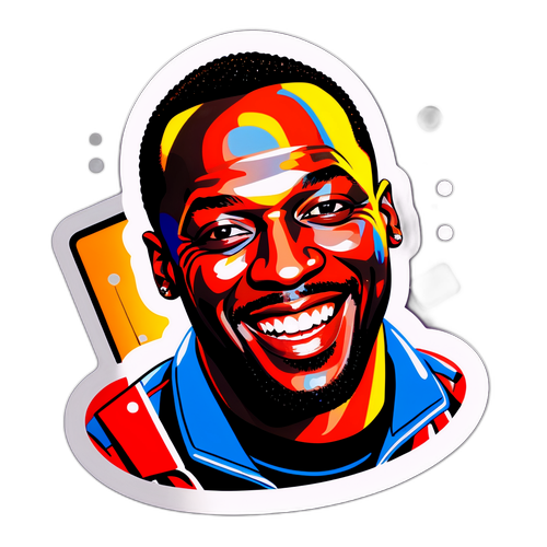 Speelse sticker van Omar Sy