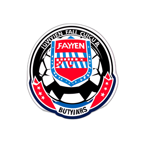 Aufkleber eines spannenden Fußballspiels zwischen FC Bayern und Juventus Turin