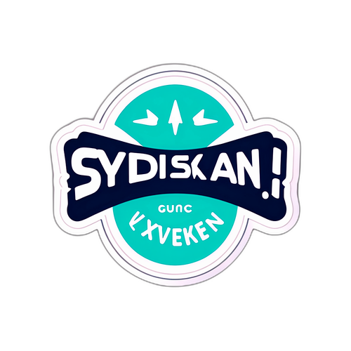 Sticker med Sydsvenskans logo och slogan