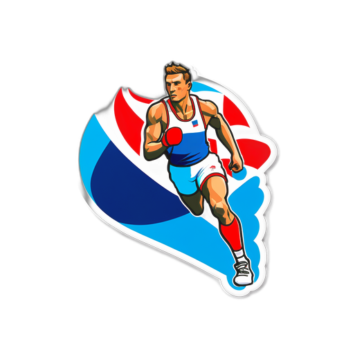 Samolepka s českým atletes Borisem Jirkou na olympijských hrách