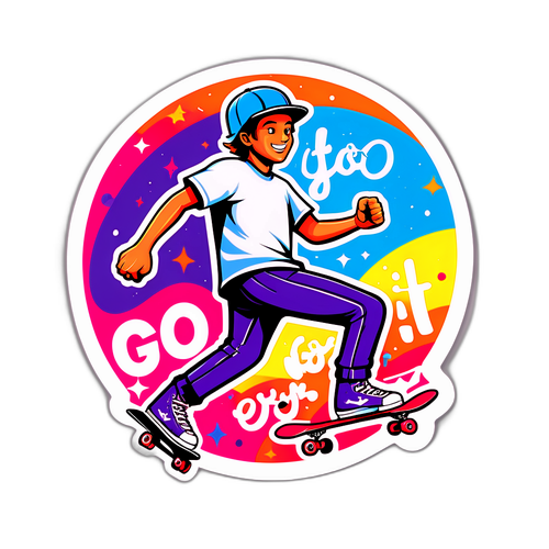 Inspirerande Skater Klistermärke