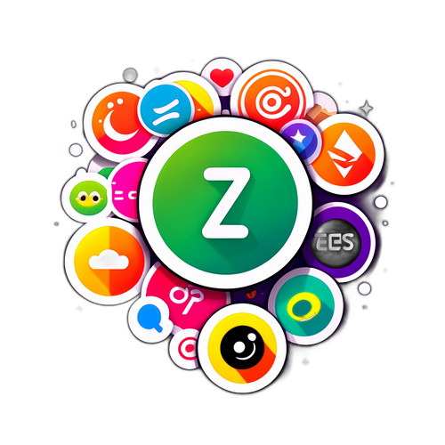 ZEE5 लोगो और लोकप्रिय स्ट्रीमिंग आइकनों के साथ स्टिकर