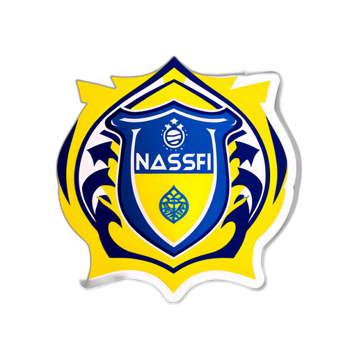 Cooler Fußball-Aufkleber mit dem Al Nassr-Wappen im Graffiti-Stil