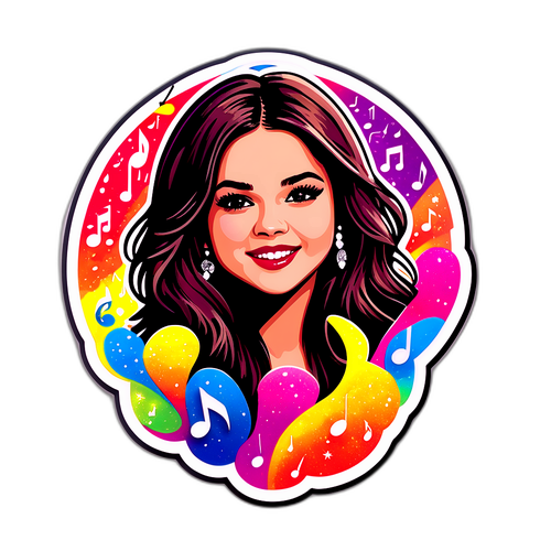 Adesivo Colorato di Selena Gomez