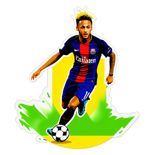 Sticker av Neymar i fantastisk stil