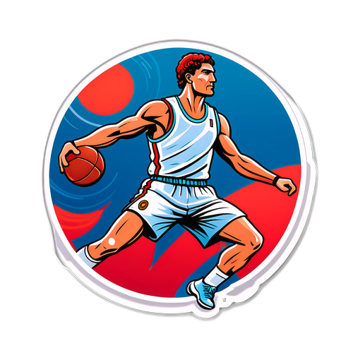 Návrh samolepky s prvky sportu a umění