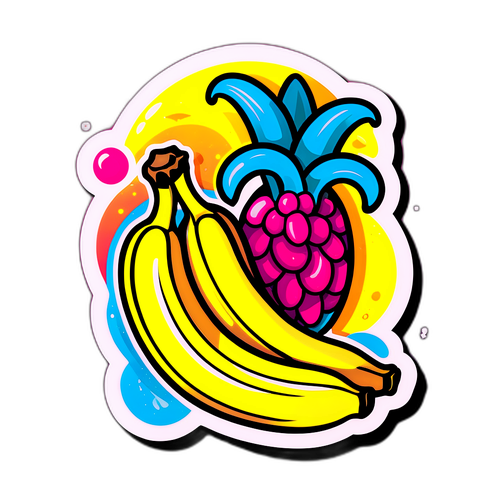 Autocollant de banane en style pop-art