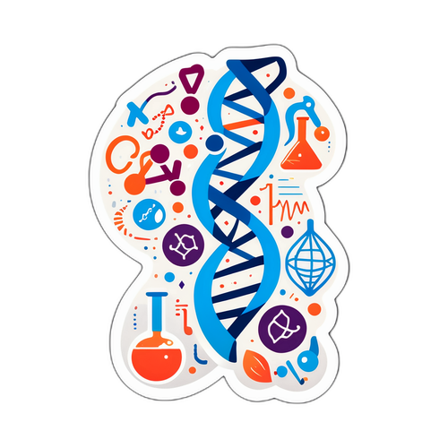 Sticker van DNA en Wetenschappelijke Iconen