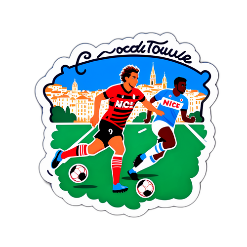 Wachezaji wa Nice na Toulouse Wakiushindana