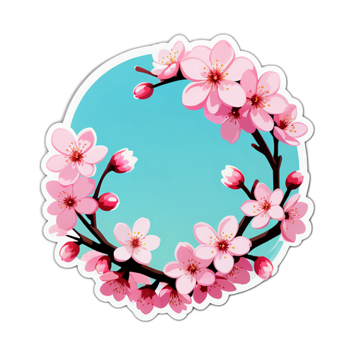 カワズ桜のデザインステッカー