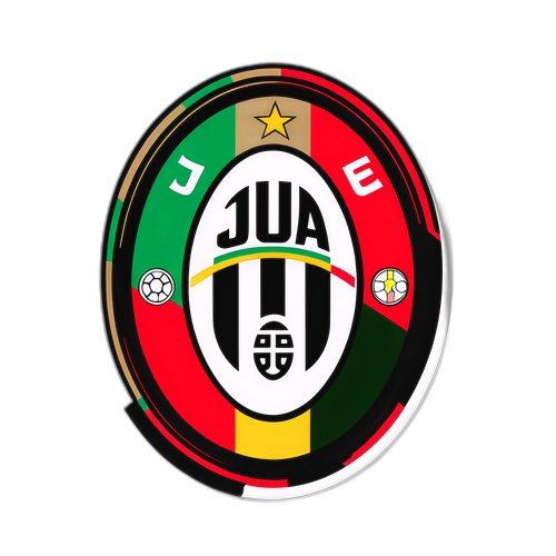 Desen artistic al emblemelor Juventus și Milan
