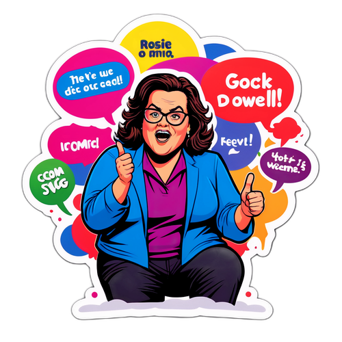 Comedic Rosie O'Donnell Sticker