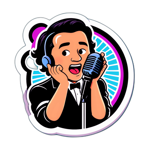 가수와 아나운서를 주제로 한 스티커