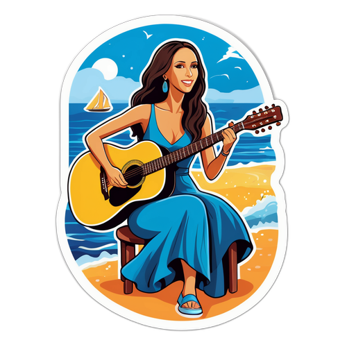 Яркая наклейка с Алсу на концерте