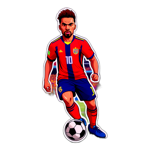 הוא דורס כדורגל עם הבעה נחרצת