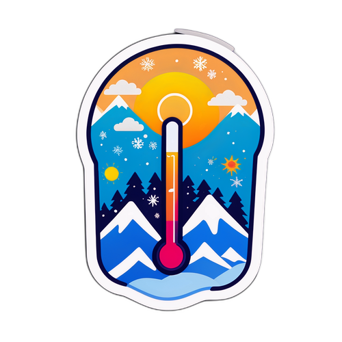 गुरुग्राम के तापमान का मजेदार थर्मामीटर स्टिकर