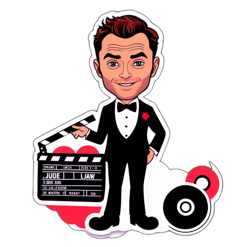 Whimsical Jude Law Character Sticker