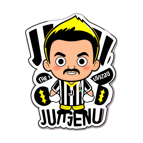 Стікери на підтримку команди Ювентус з веселим малюнком фаната