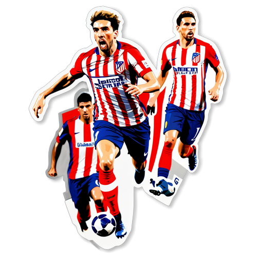 Sticker ya Wachezaji wa Atletico Madrid Katika Harakati