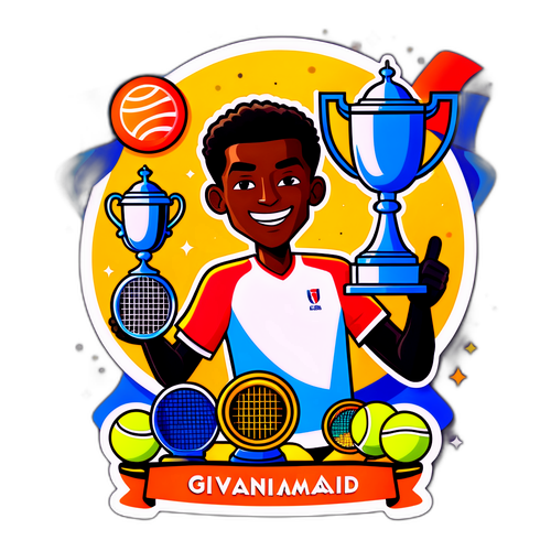 Whimsical Tennis Achievement Sticker
