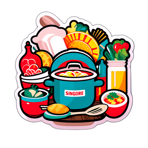 Représentation ludique d'une cuisine moderne à Singapour