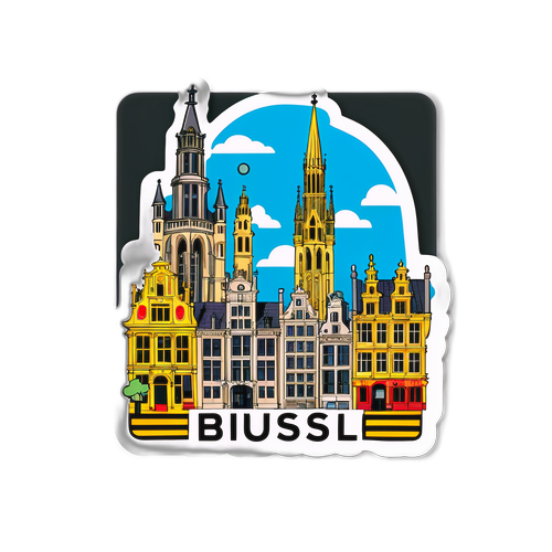 Abstracte Sticker van Brussel