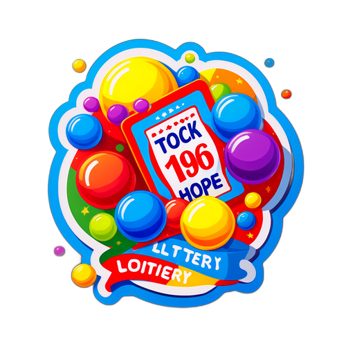 Sticker cu bilet de loterie și bile colorate