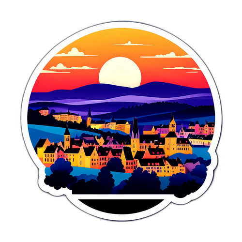 Paysage de Thionville au coucher du soleil