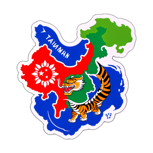 Artistikong Sticker ng Taiwan na may Mga Simbolo ng Pagsasama