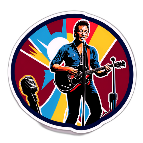 Nostalgisk sticker af Bruce Springsteen